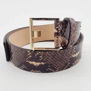 New DSquared2 Women Belt Brown Snake Skin Print Genuine Leather Gold Metal 75 Dsquared2 Women main image 4